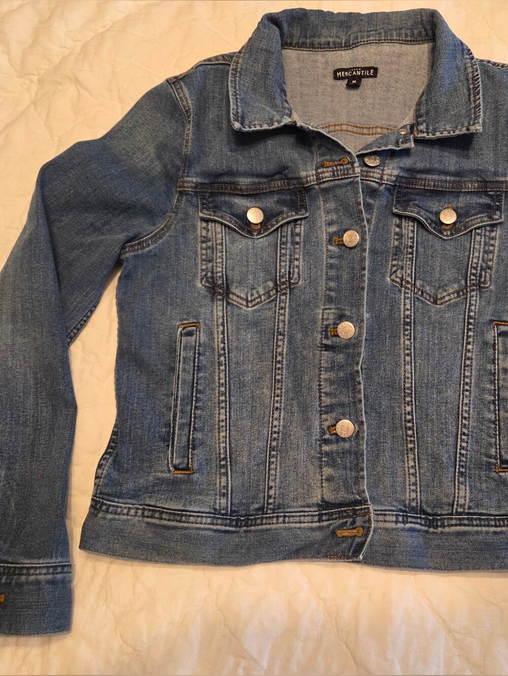 ​J. Crew Mercantile Classic Medium Wash Denim Trucker Jacket - Size M​